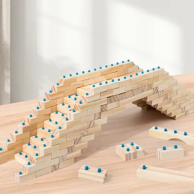 Unisex Wooden Building Toys 300 Wood Plank Pieces Educational Tinker STEM for 2-4 Years — wooden building blocks & construction wholesale