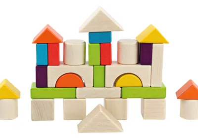 Beech Children 30 Wooden Box Colored Building Blocks Practice Hands-on Skills Colored Building view 3