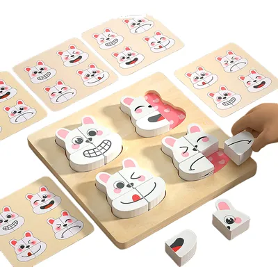 Wooden Desktop Matching Game 2-5 Year-Old Kindergarten & Baby's Early Educational Building view 4