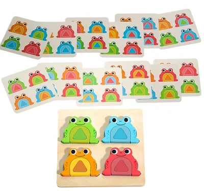 Wooden Desktop Matching Game 2-5 Year-Old Kindergarten & Baby's Early Educational Building view 3