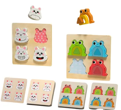 Wooden Desktop Matching Game 2-5 Year-Old Kindergarten & Baby's Early Educational Building view 2