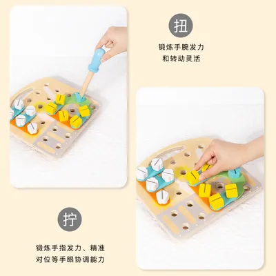 Unisex Montessori Early Learning Toys for Kids Fun Screw Board Made of Wood for 2-4 Years 5-7 — wooden montessori & early learning wholesale