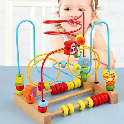 Children's Early Education Bead Winding Three Thread Insect Animal Bead Winding Baby Beaded — wooden building blocks & construction wholesale