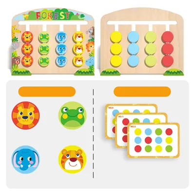 Puzzle Toy Color Shape Matching Wooden Toy Fruit Four Color Go Chess Game Children Learn — wooden puzzles & tangrams wholesale