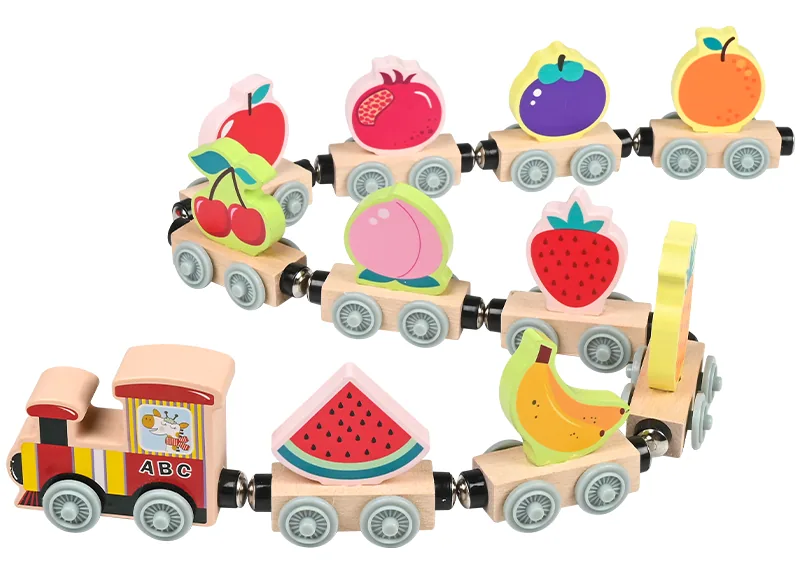 Factory Wooden Animal Style Train Slot Toys Bus Toys For Kids Model Railway — wooden vehicles, tracks & ramps wholesale