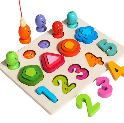 Children's Educational DIY Wooden Puzzle Toys Baby Cartoon Shape Matching Toy for Hand — wooden puzzles & tangrams wholesale
