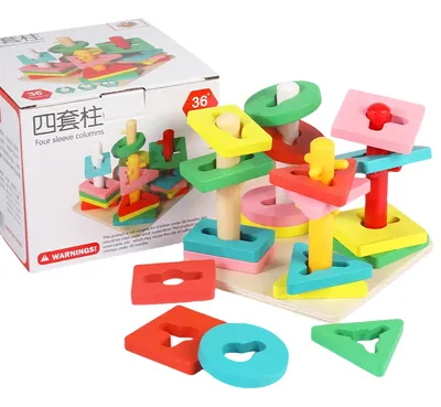 Unisex Custom Safety Size Kinderspielzeug Educational Sorting Game Wood Toys Montessori Wooden view 5