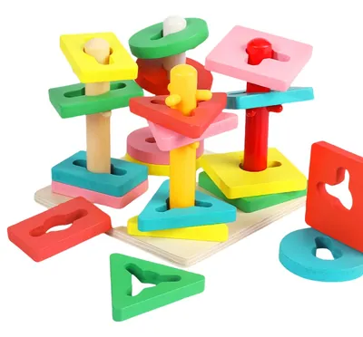 Unisex Custom Safety Size Kinderspielzeug Educational Sorting Game Wood Toys Montessori Wooden view 4