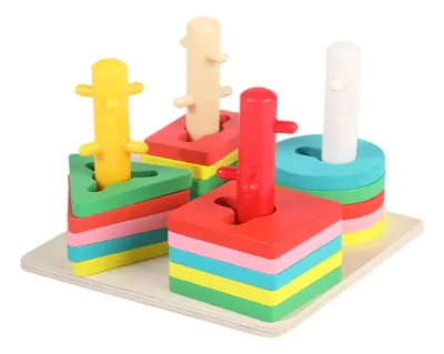 Unisex Custom Safety Size Kinderspielzeug Educational Sorting Game Wood Toys Montessori Wooden view 3