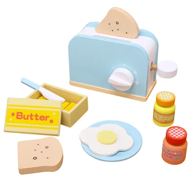 10pcs Unisex Toy Kitchen Wooden Pop-Up Toaster Interactive Early Learning Pretend Play Set — wooden pretend play & role play wholesale