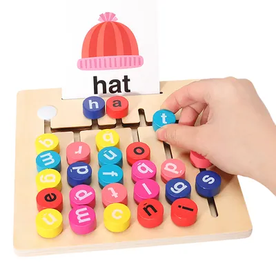 Solid Wood Alphabet Maze Puzzle Logical Thinking Toy for Unisex Kids 2-4 Years Features Car & view 4