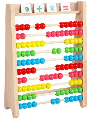 Children Toys Colorful Wooden Rainbow Bead Abacus for Math Learning view 4