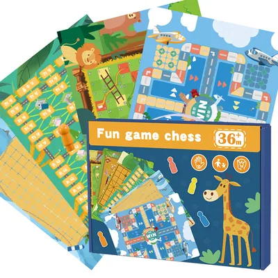 Unisex 6-in-1 Tabletop Multifunction Wood Game Set Includes Gobang Flying Chess Snake Chess — wooden board games & logic wholesale