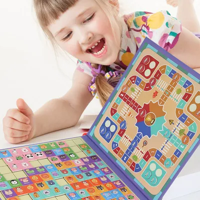 Mumoni Fun 2-in-1 Board Games Set Unisex Educational Matching Toys for Kids 2-4 Years Magnetic — wooden board games & logic wholesale