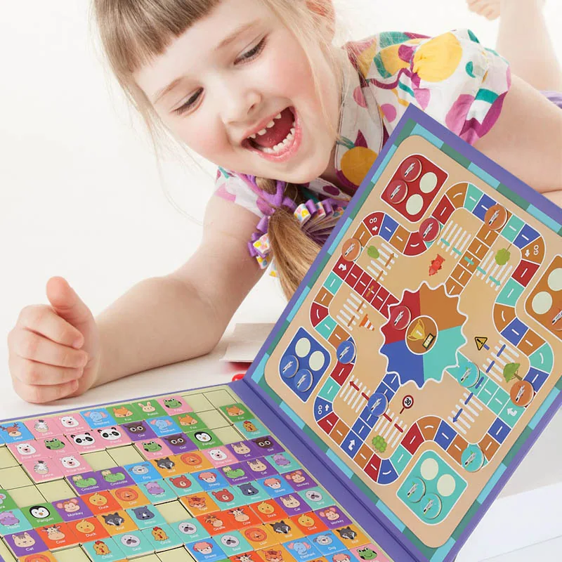 Mumoni Fun 2-in-1 Board Games Set Unisex Educational Matching Toys for Kids 2-4 Years Magnetic — wooden board games & logic wholesale