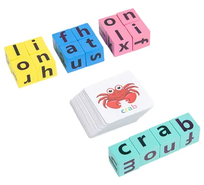 Natural Spelling Word Game DIY Toy Age 5-7 Years Vowel Letters Cognitive Rotating Building view 2