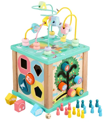 Multifunctional Wooden Toy Box Educational Bead Wrapping Toy for Unisex Children 2-4 and 5-7 view 3