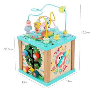 Multifunctional Wooden Toy Box Educational Bead Wrapping Toy for Unisex Children 2-4 and 5-7 — wooden bead mazes & fine motor wholesale