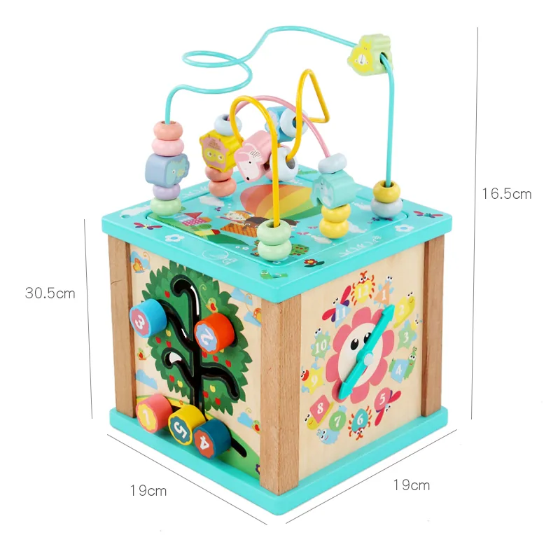 Multifunctional Wooden Toy Box Educational Bead Wrapping Toy for Unisex Children 2-4 and 5-7 — wooden bead mazes & fine motor wholesale