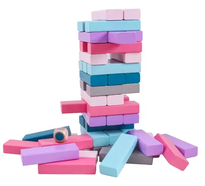Wooden 48pcs Macaron Large Size Building Blocks Table Game Domino Children Intelligence Toys — wooden building blocks & construction wholesale