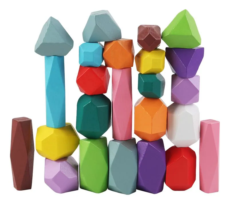 Children's Colorful Wooden Log Stacking Game — wooden building blocks & construction wholesale