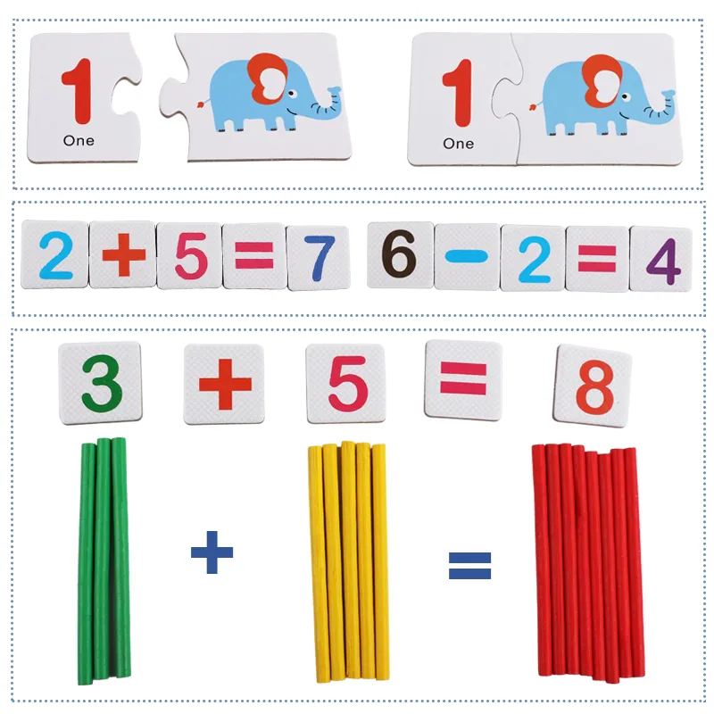 Children's Mathematics Teaching Aids Kindergarten Preschool Number Addition Counting Stick — wooden math & teaching aids wholesale