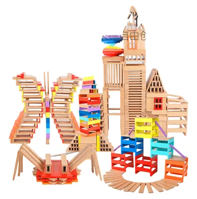 1:8 Wooden Creative Pile Tower Block Montessori Toys Kids Fun Imagination Training view 3
