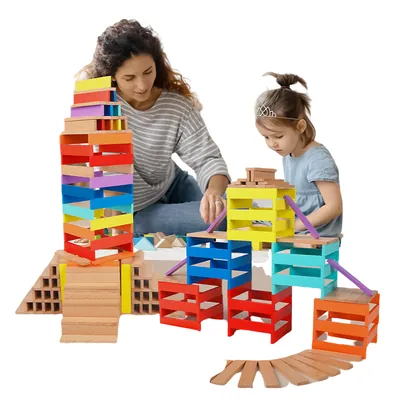 1:8 Wooden Creative Pile Tower Block Montessori Toys Kids Fun Imagination Training view 5
