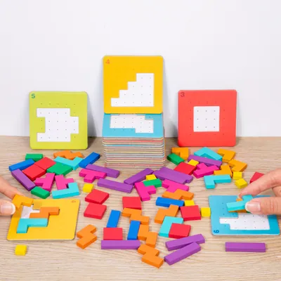 Montessori Wooden Jigsaw Puzzle Cube Unisex Logic Thinking Training Toy for 2-4 Years — wooden puzzles & tangrams wholesale