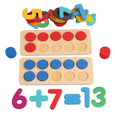 Number Counting Math Game Wooden Addition And Subtraction Set Children Early Educational — wooden math & teaching aids wholesale