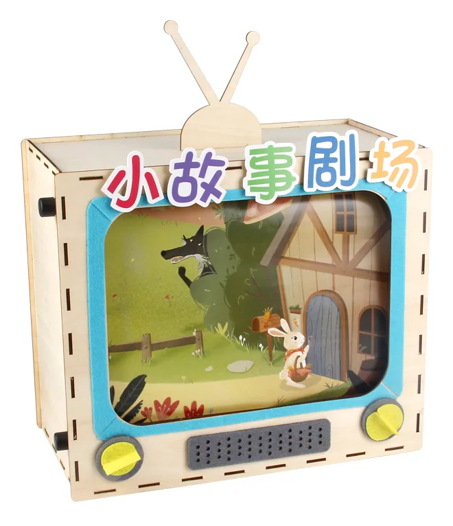Unisex Handmade Wooden Simulation Tv for Early Education Children's Storytelling Theme — wooden building blocks & construction wholesale