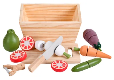 Factory Spot Wooden Fruit And Vegetable Cutting Toys Pretend Play Simulated Box — wooden pretend play & role play wholesale