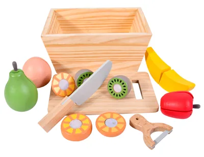 Children's Wooden Vegetable Canteen Baby Cut Fruit Parent-child Interactive Toys for Children — wooden pretend play & role play wholesale