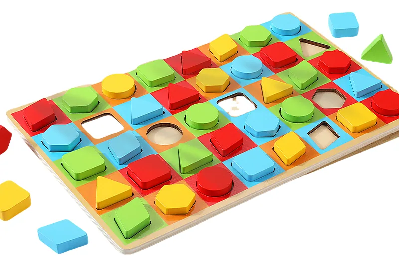 Montessori Preschool Wooden Geometric S Puzzle Fun Learning and Training Toy with Color Box — wooden puzzles & tangrams wholesale