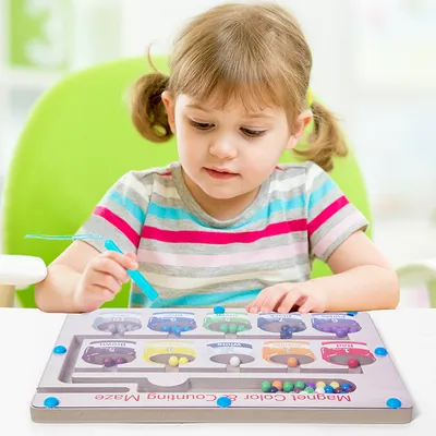 Education Toy Wooden Magnetic Maze Puzzles Activities Counting Color Magnet Puzzle Game Board — wooden puzzles & tangrams wholesale