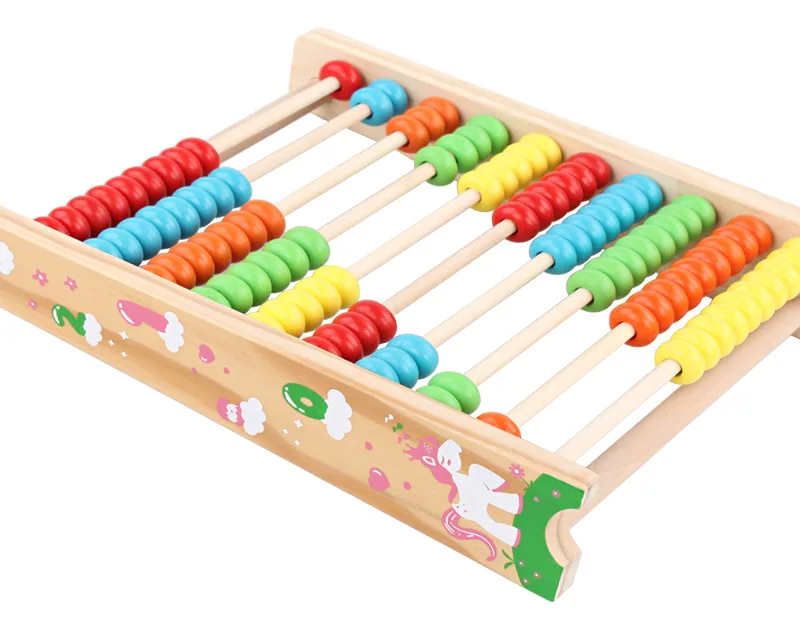 Wooden Abacus With 10 Rows Educational Math Counting Toy For Kids Abacus Counter For Early — wooden math & teaching aids wholesale