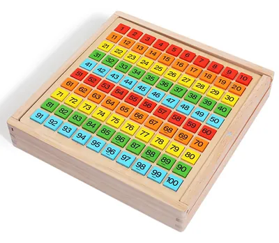 1-100 Number Wooden Hundred Board Toy Boys Girls Rainbow Counting Block Learning Game — wooden math & teaching aids wholesale