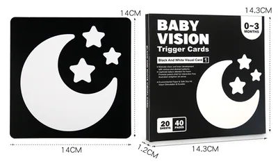 High Contrast Unisex Flashcards for Baby Visual Stimulation Black White Paper Cards to Enhance — wooden montessori & early learning wholesale