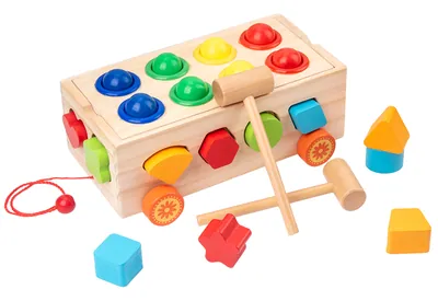 17-Hole Creative Wooden Beat Box Colorful Educational Block Toys for Unisex Childhood Perfect — wooden building blocks & construction wholesale