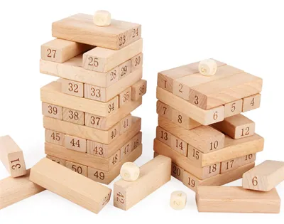 Kids Toys Wooden Blocks Stack Up Games Wood Building Blocks Toddler Montessori Toys view 3