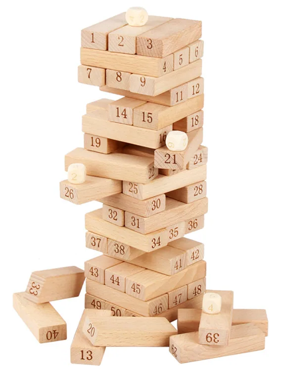 Kids Toys Wooden Blocks Stack Up Games Wood Building Blocks Toddler Montessori Toys — wooden building blocks & construction wholesale