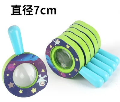 Funny Wooden Handheld Kids Magnifier Montessori Teaching Crafts Cartoon Reading Magnifying — wooden montessori & early learning wholesale