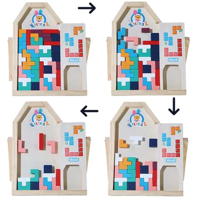 Multifunctional 3d Wood Building Block Puzzle Children's Early Education DIY Hand-on Brain Toys — wooden building blocks & construction wholesale