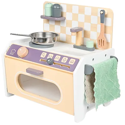 Montessori DIY Kitchen Play Set Simulation Wooden Pretend Cooking Game Happy Kitchen Toys view 2