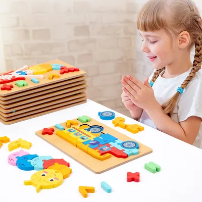 3d Wooden Puzzles For Kids Toddler Puzzle Dinosaur Puzzles Animal Jigsaw Toy Ideal Gift — wooden puzzles & tangrams wholesale