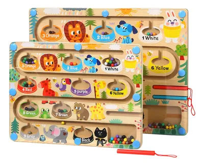 Toy Wooden Maze Toy Game Animal Maze Toy Board Walk A Bead Maze — wooden bead mazes & fine motor wholesale