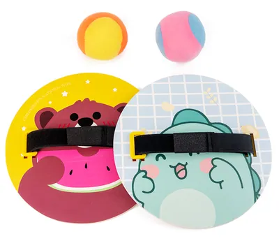 Fun Interactive Wooden Sticky Ball Toy for Kids Unisex Children's Cartoon Outdoor Sports view 2