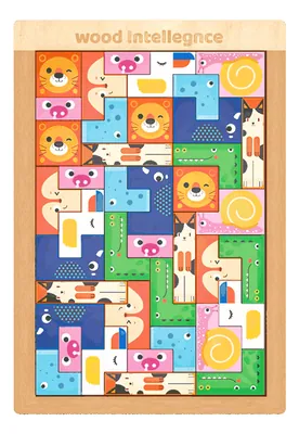Factory Animal Jigsaw Puzzles Brain Teasers Toys Wooden Blocks Game — wooden puzzles & tangrams wholesale