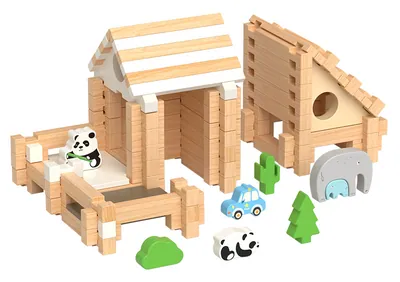 Wooden Mortise And Tenon Structure DIY Assembly Building House Blocks Set Educational Creative view 2
