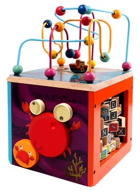 Kids Activity Cube Multifunctional Wooden Baby Play Toy view 3
